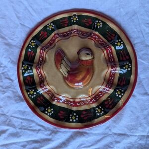 2/30$ Vintage Devil Egg Plate With 2D Chicken